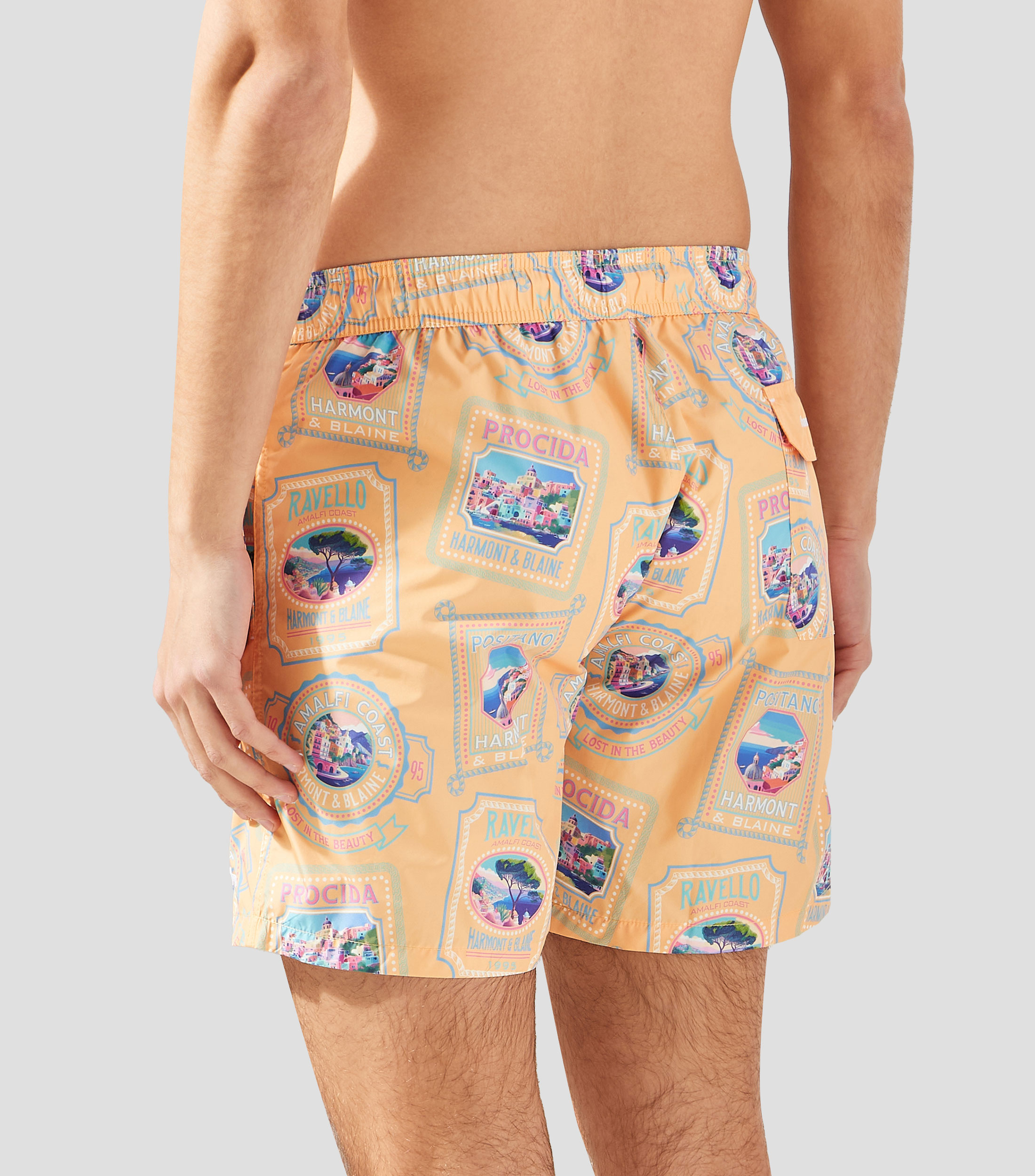 Traje de baño largo estampado Hombre